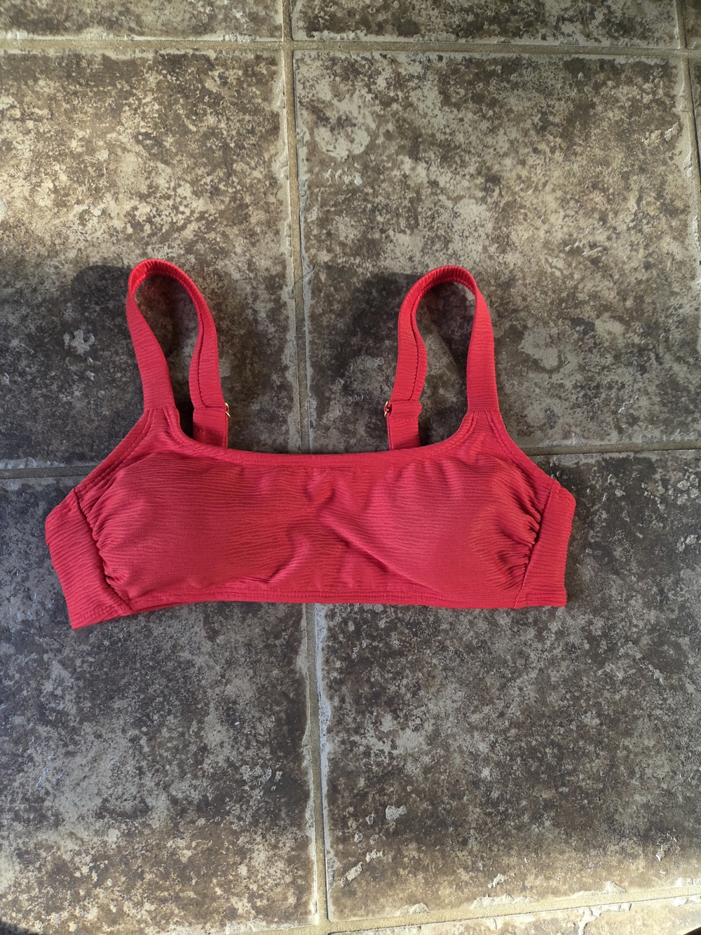 wild fable Red Ribbed Scoop Bralette